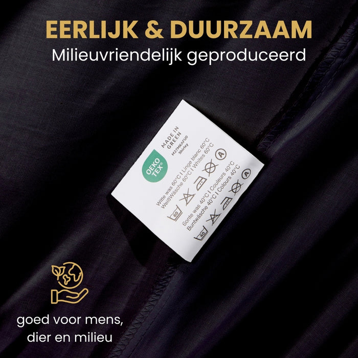 Superieur - Hoeslaken -  Katoen - Zwart - 140x200cm