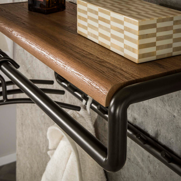 Giga Meubel - Kapstok Bruin Metaal - 8-Haaks - 80x30x33cm - Luno