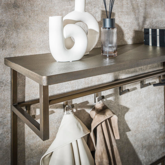 Giga Meubel - Kapstok Brons - 12-Haaks - 100x33x80cm - Ferro