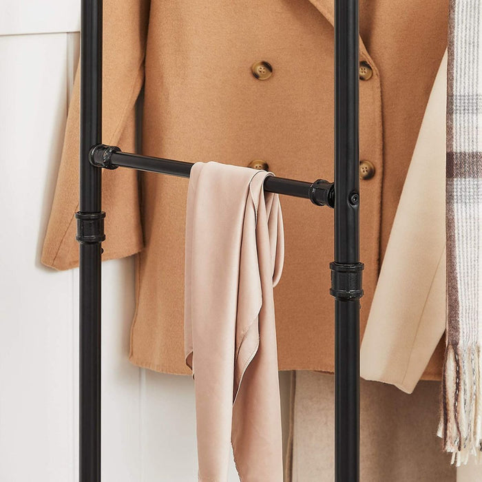 Calicosy - Kledingrek met dubbele stangen en plank op wielen - H146 cm