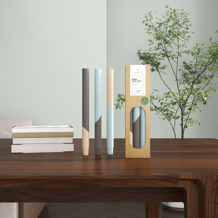 Originalhome dinerkaarsen diagonaal Winter - 30 cm - set van 3