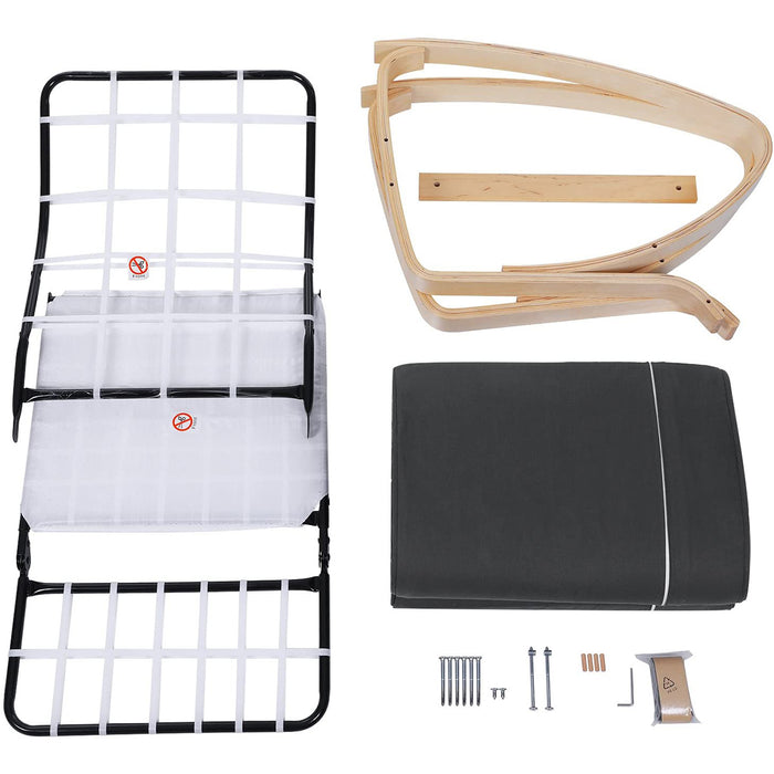 Nancy's Schommelstoel Met Voetensteun - modern - Grijs