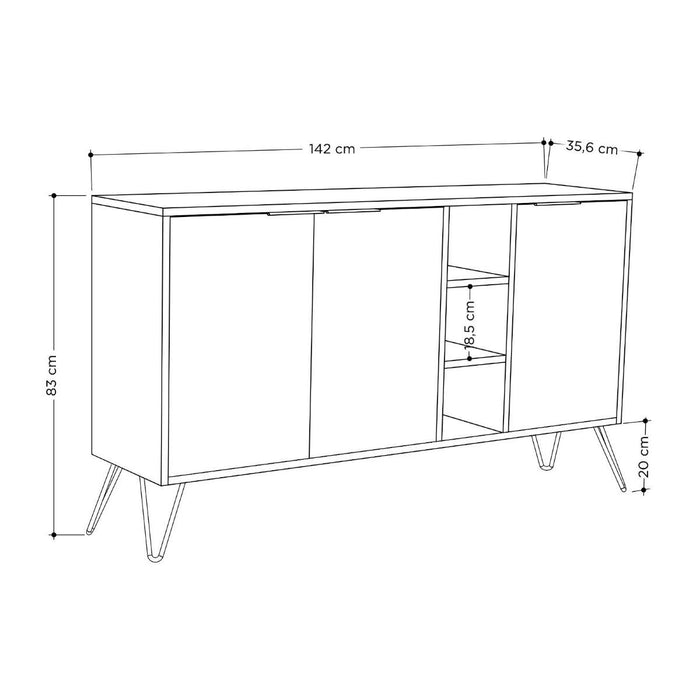 Calicosy - CLARA Buffet 3 nissen en 3 deuren - H83 cm
