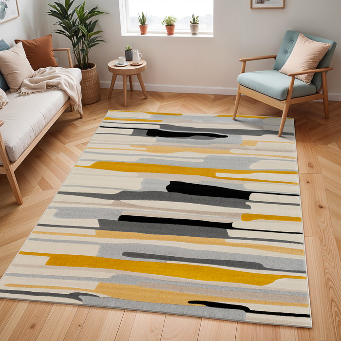 by fonQ Pincel Vloerkleed 200 x 275 cm - Okergeel