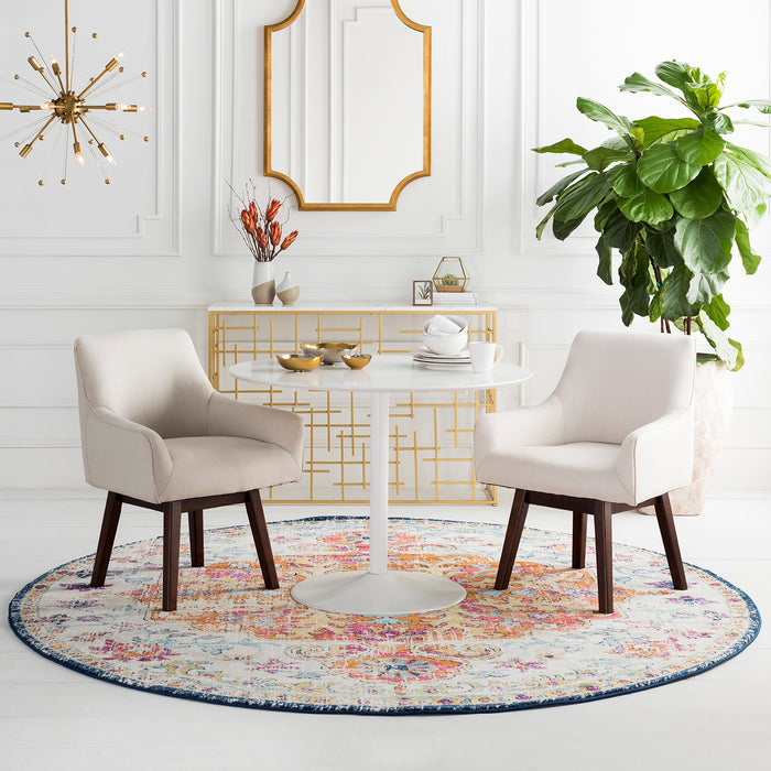 by fonQ Ravari Vloerkleed Ø 120 cm - Turquoise