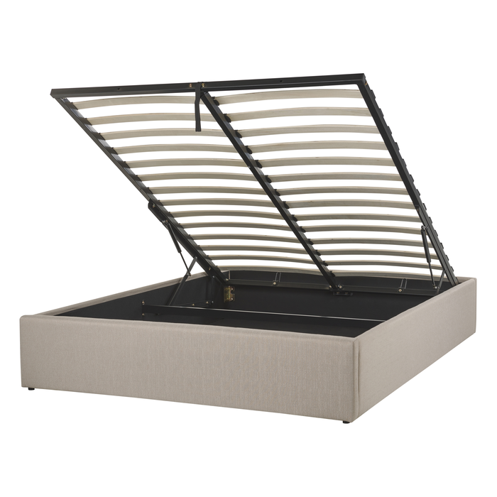 Beliani-DINAN-Tweepersoonsbed-Lichtbruin-140 x 200 cm-Polyester