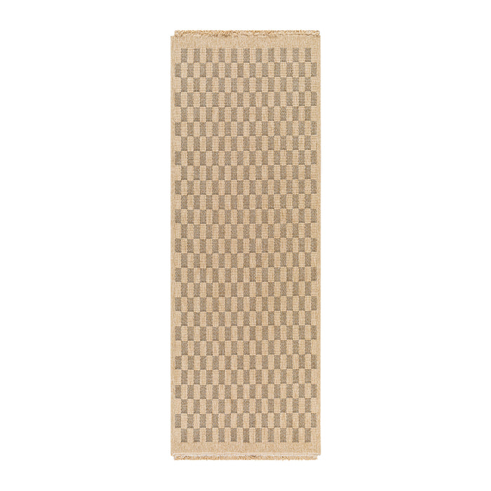 by fonQ Block Vloerkleed Loper 80 x 220 cm - Donkerbeige