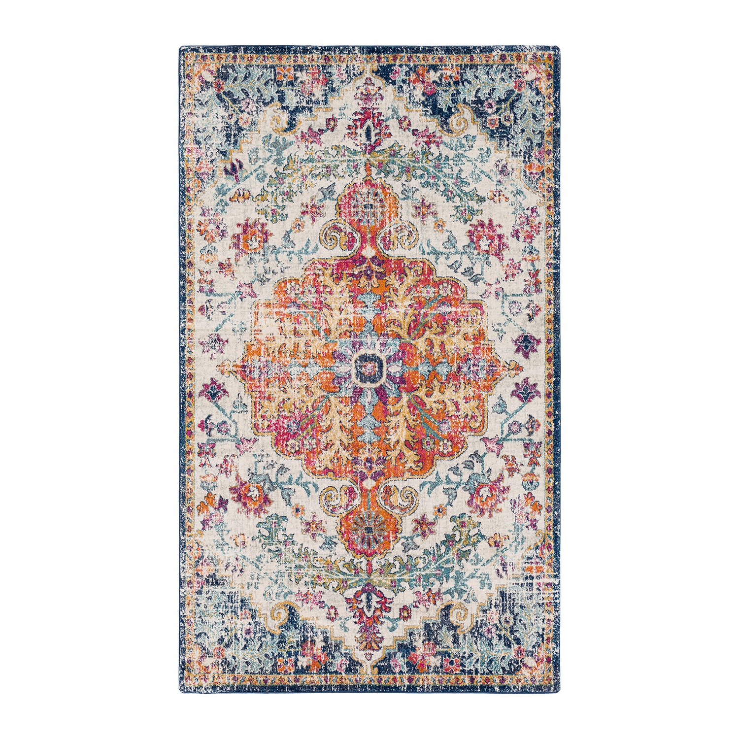 by fonQ Ravari Vloerkleed 80 x 150 cm - Turquoise