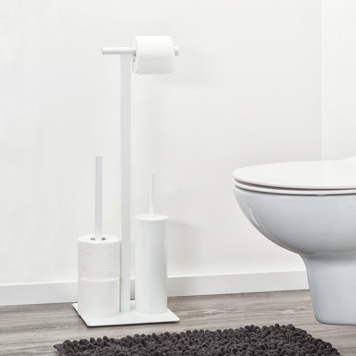 Sealskin Square Toiletbutler - Toiletrolhouder - Toiletborstel met Houder - Reserverolhouder - Vrijstaand - Wit