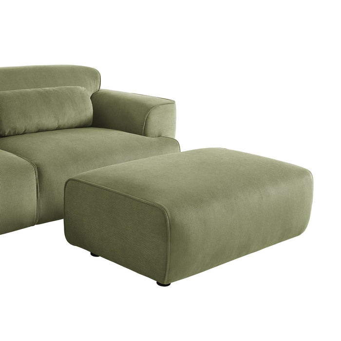 sweeek - Poef, voetenbank voor 3-zitsbank Wallas corduroy