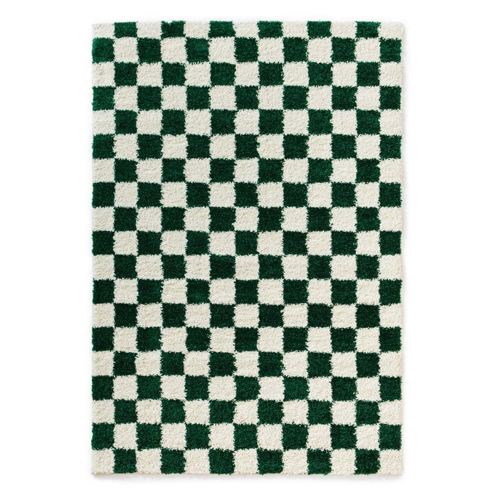 Boho&me Checkerboard vloerkleed - Check ivoor|jade - 100x200 cm