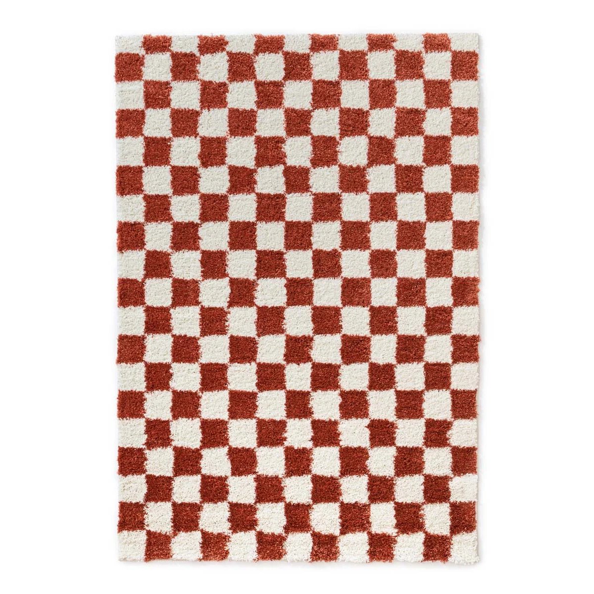 Boho&me Checkerboard vloerkleed - Check ivoor|koraal - 240x340 cm