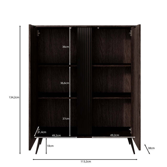 Meubella - Victoria - Dressoir - Donker eiken - 113x38x134 cm