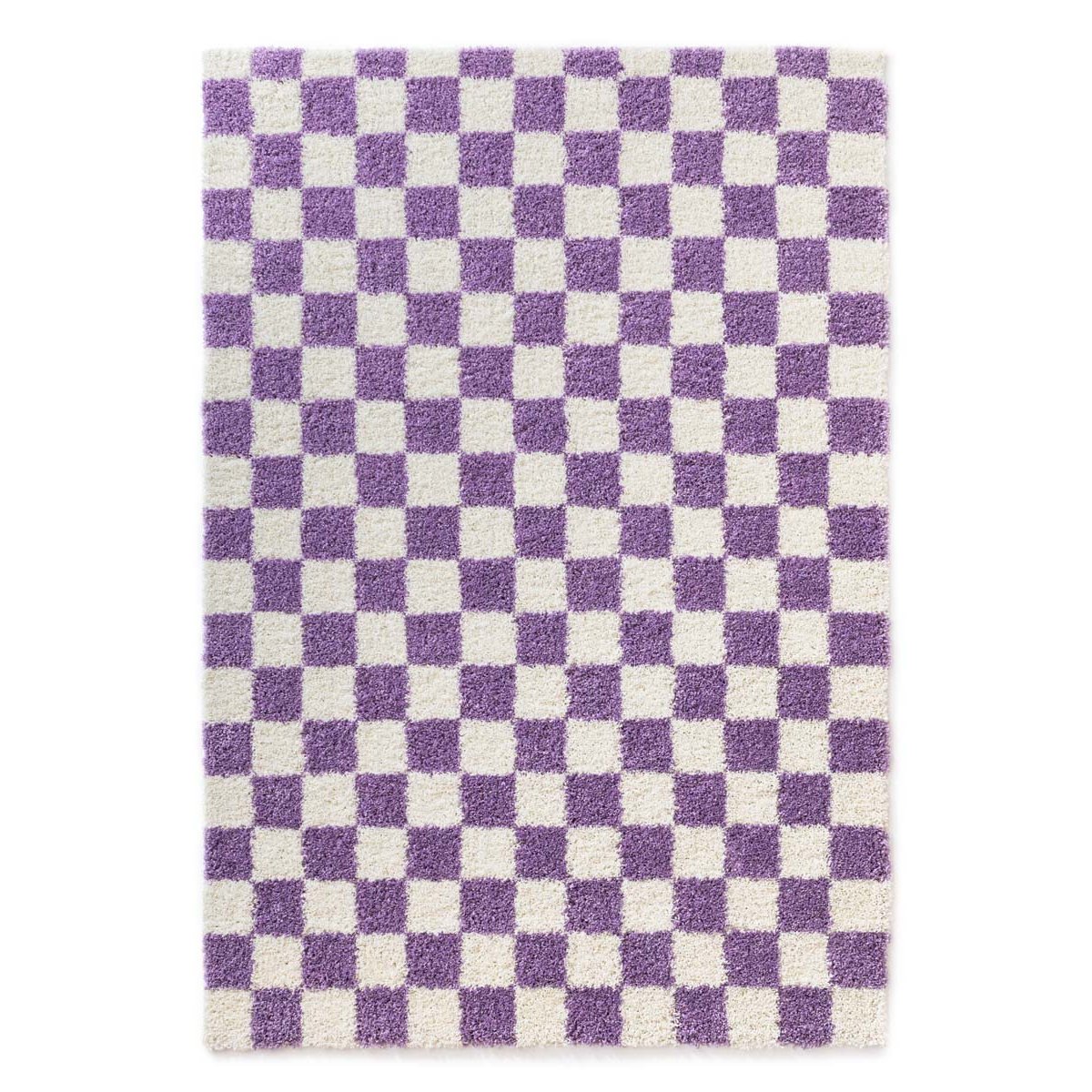 Boho&me Checkerboard vloerkleed - Check ivoor|lila - 160x230 cm