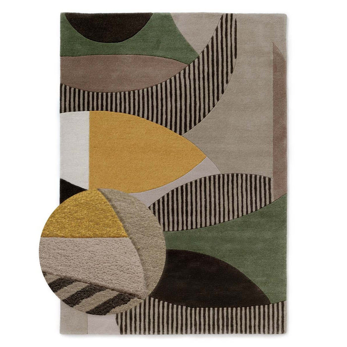 Nordic Weavers Retro vloerkleed - Skulptur Eye groen - 120x170 cm