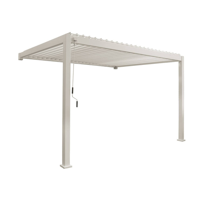 sweeek - Aangebouwde pergola van aluminium met draaibare lamellen 4x3m