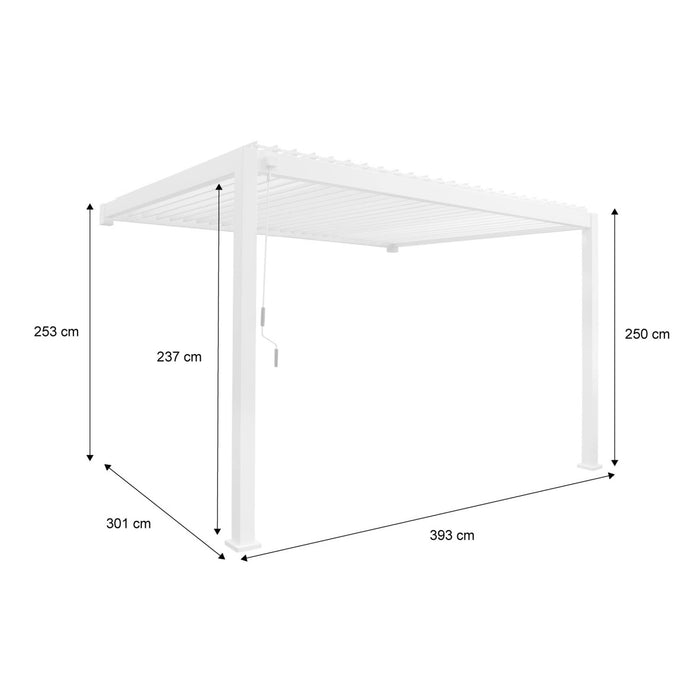 sweeek - Aangebouwde pergola van aluminium met draaibare lamellen 4x3m