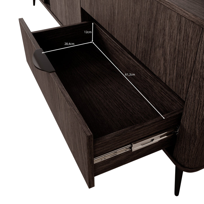 Meubella - Victoria - TV-Meubel - Donker eiken - 195 cm