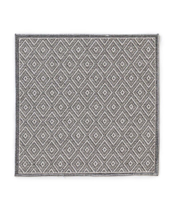 Boho&me Vierkant buitenkleed ruiten - Sunny Gem grijs - 120x120 cm