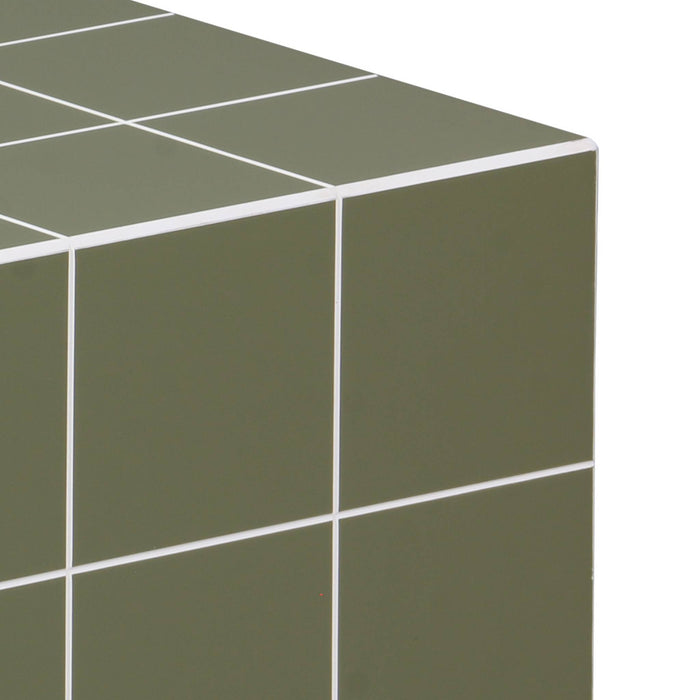 sweeek - Bijzettafel vierkante kubus met imitatie cementtegels 40x40cm