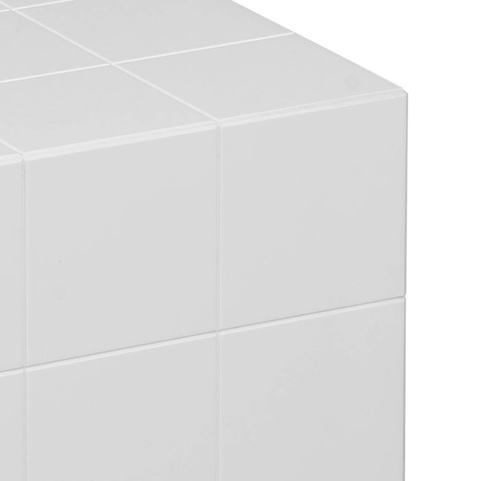 sweeek - Bijzettafel vierkante kubus met imitatie cementtegels 40x40cm