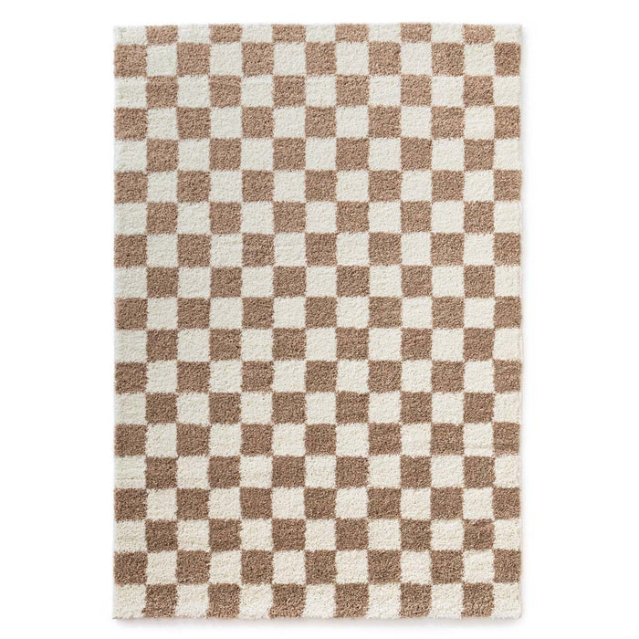 Boho&me Checkerboard vloerkleed - Check ivoor|beige - 240x340 cm