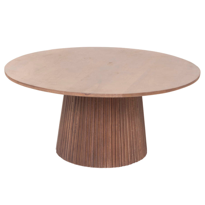 Giga Meubel - Salontafel Rond Donkerbruin Hout - 80x80x38cm - Salvador