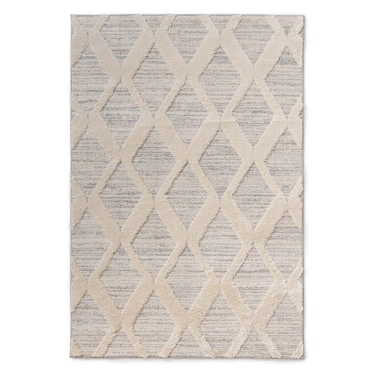 Tapeso Scandinavisch vloerkleed - Fjord Dvale grijs|crème - 160x230 cm