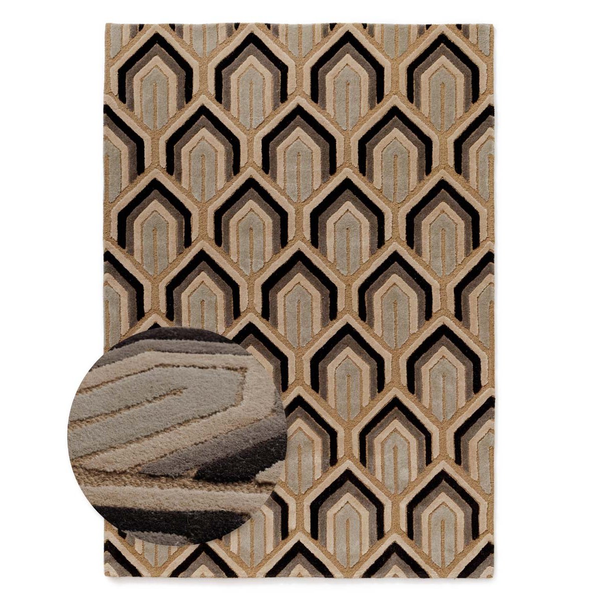 Nordic Weavers Modern vloerkleed - Skulptur okergeel - 240x340 cm