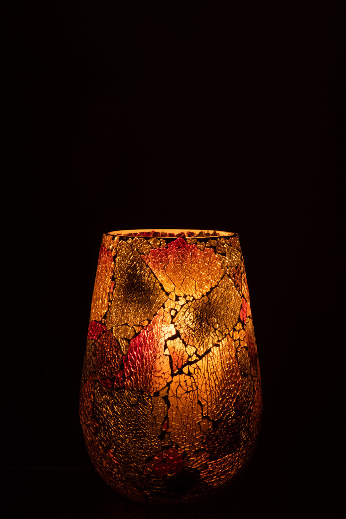 J-line - Kaarsenhouder Sunset Glas Multi Large - 17.5x17.5x26.5cm