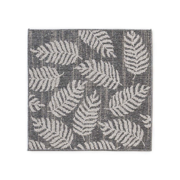 Boho&me Vierkant buitenkleed palmbladeren Sunny - donkergrijs -