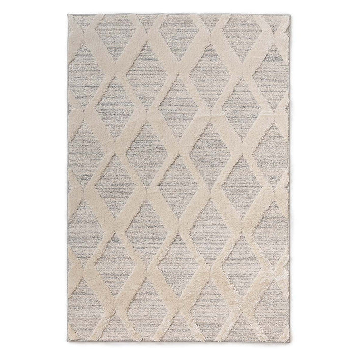 Tapeso Scandinavisch vloerkleed - Fjord Dvale grijs|crème - 140x200 cm