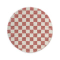 Boho&me Rond checkerboard vloerkleed - Check ivoor|roze - 150 cm