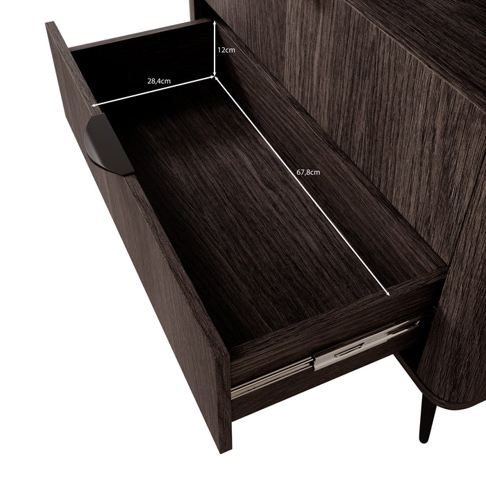 Meubella - Victoria - Boekenkast - Donker eiken - 88x38x194 cm