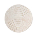 Tapeso Fluffy vloerkleed rond - Carvy crème - 200 cm