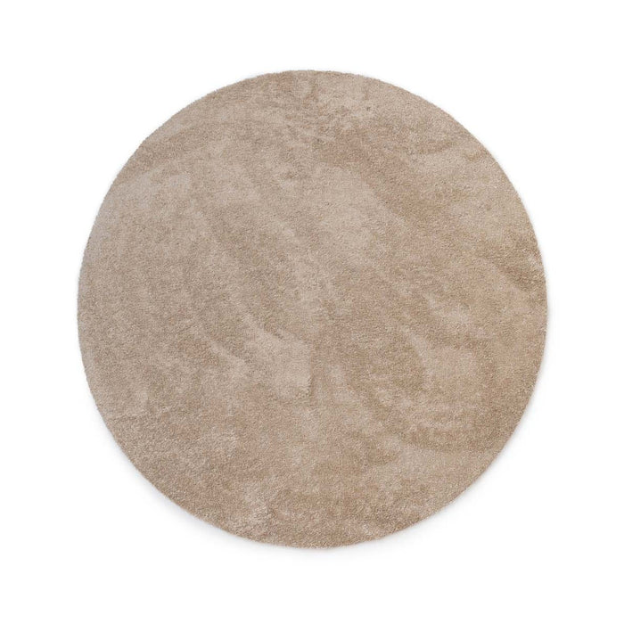 Tapeso Wasbaar vloerkleed rond - Fresh beige - 80 cm