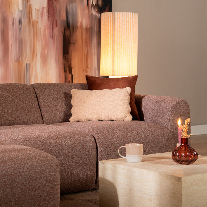 Bronx71 Hoekbank Maine bouclé stof rood|roze links