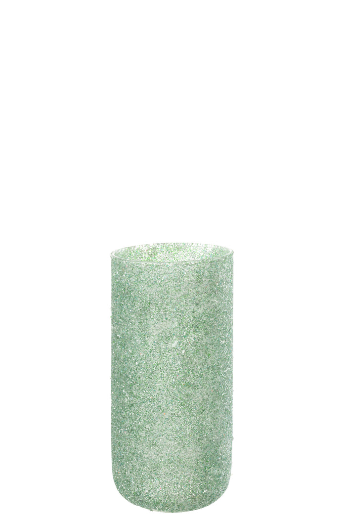 J-line - Kaarshouder Fore Glas Groen Large - 13x13x28cm