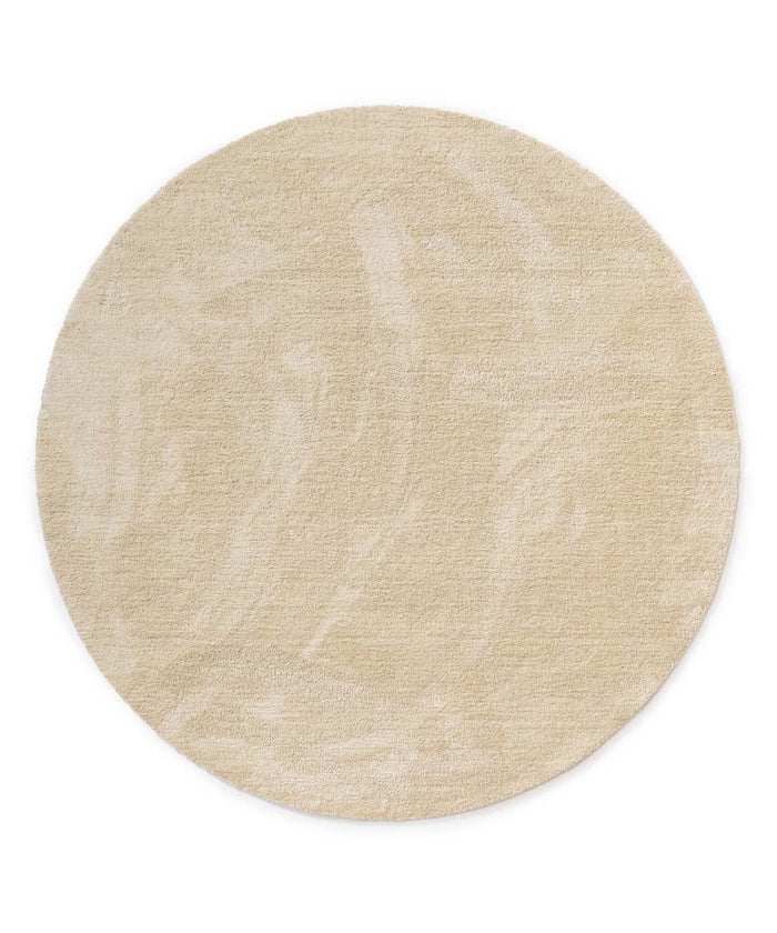Tapeso Wasbaar vloerkleed rond - Softwash crème - 200 cm