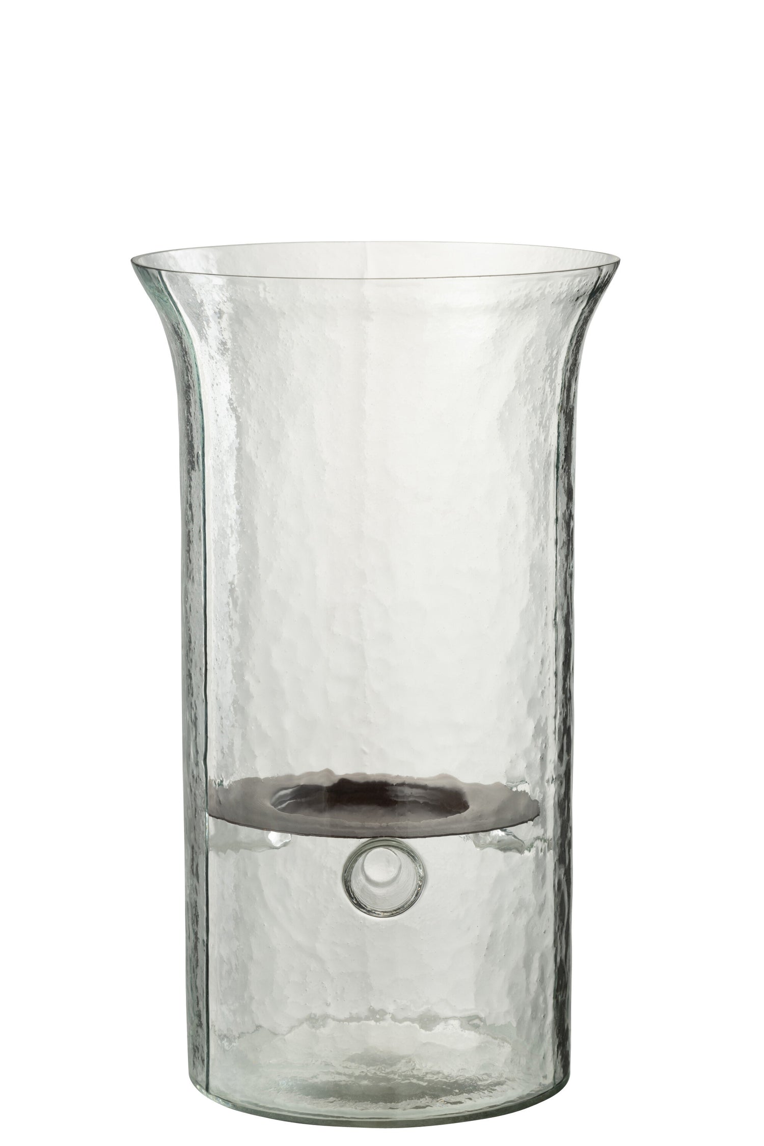 J-line - Kaarshouder Bord Wazig Glas Transparant Medium - 19x19x32.5cm