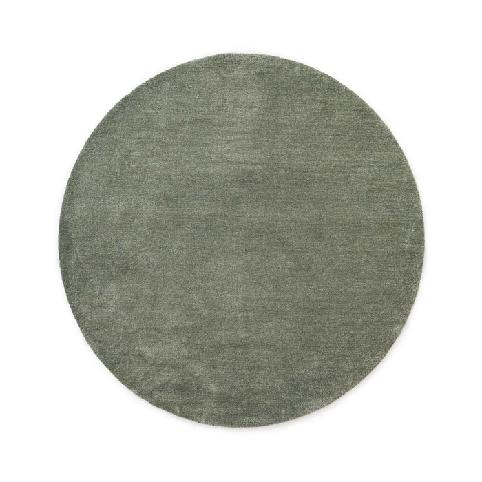 Tapeso Wasbaar vloerkleed rond - Softwash saliegroen - 120 cm
