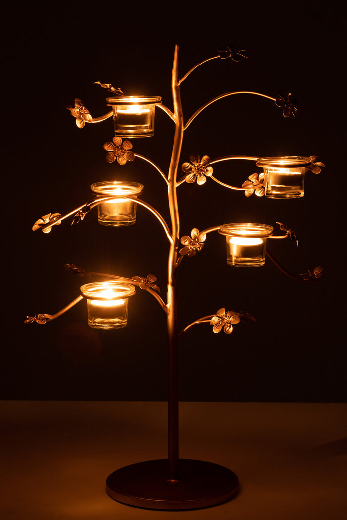 J-line - Kandelaar Tafel Metaal Goud - 36x16x54cm