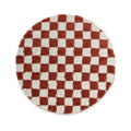 Boho&me Rond checkerboard vloerkleed - Check ivoor|koraal - 300 cm