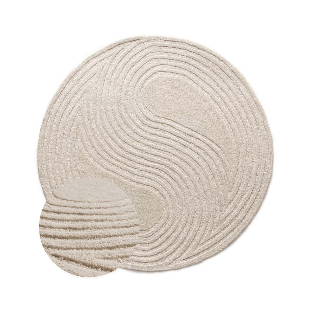 Nordic Weavers Design vloerkleed rond - Balans Dual ivoor - 150 cm