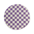 Boho&me Rond checkerboard vloerkleed - Check ivoor|lila - 200 cm