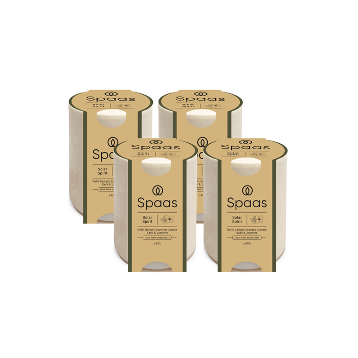 Spaas Refill Delight Geurkaars - Solar Spirit - 40u - Set van 4