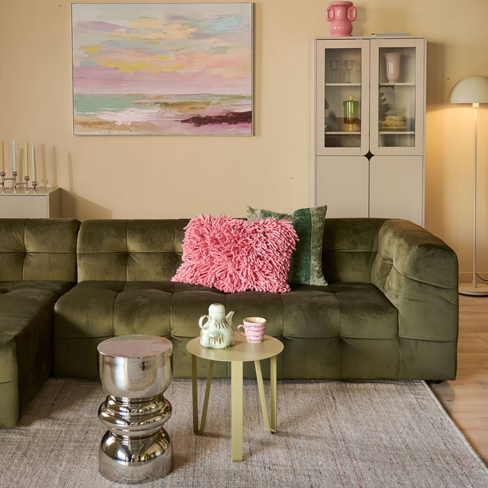 by fonQ Wies 4,5-zits Hoekbank Links - Fluweel - Army Green