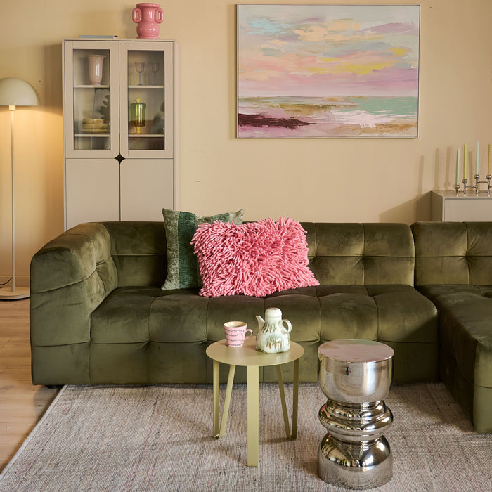 by fonQ Wies 4,5-zits Hoekbank Rechts - Fluweel - Army Green