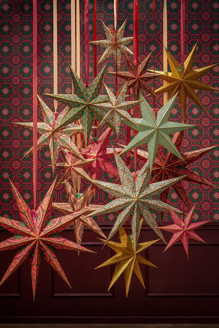 Sissy-Boy Witte kerstster met print met led- licht small