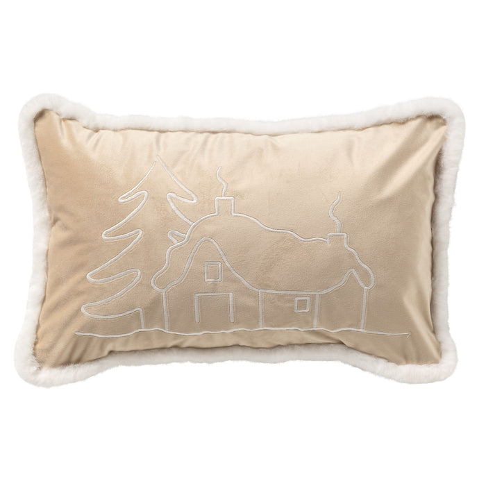 Alpes - Kerst kussenhoezen - 30x50 cm, wit